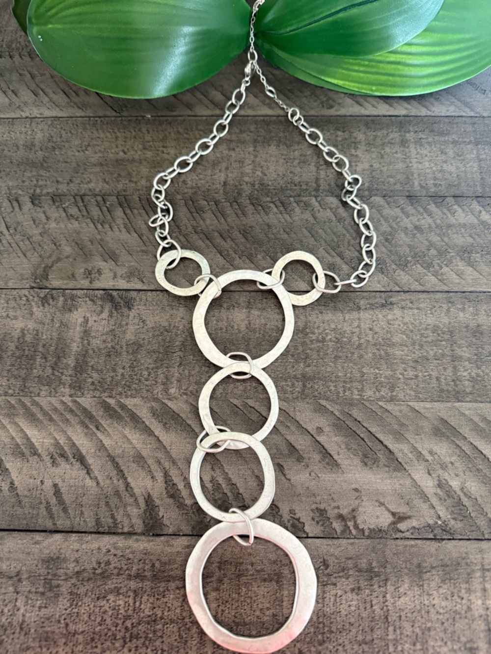 Karma Bella Silver Multi-Ring Drop Necklace